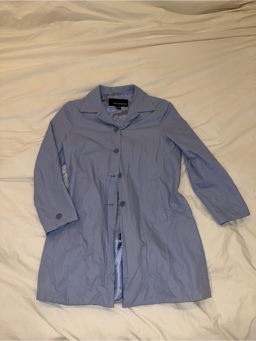 Light Blue Women's Weatherproof brand Trench Coat